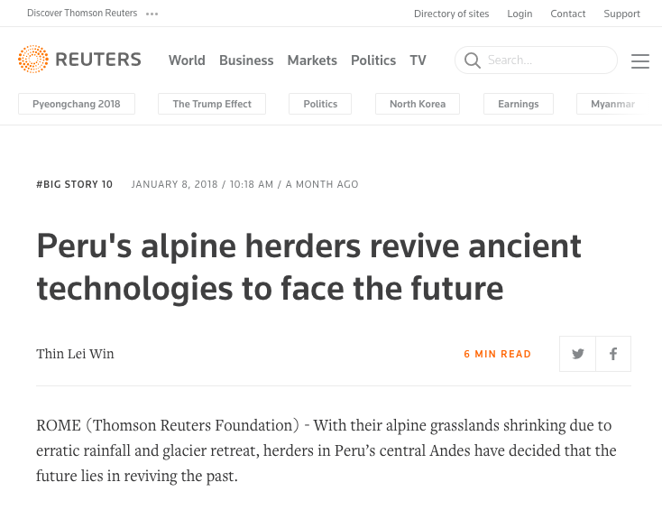 Reuters, January 8th, 2018