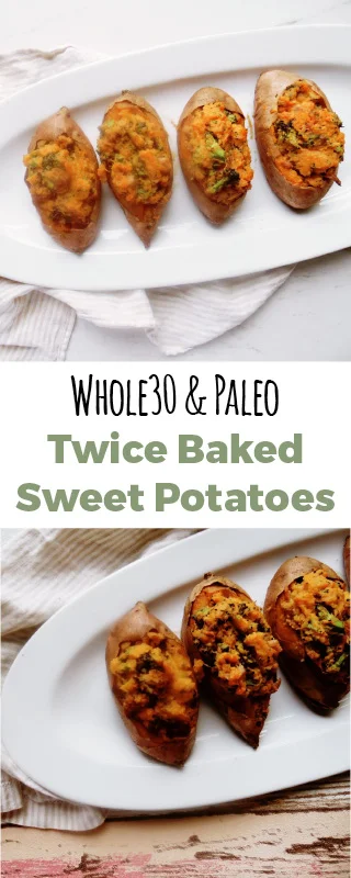 Stuffed sweet potato with bacon and broccoli. Makes for the prefect dinner party side dish. 