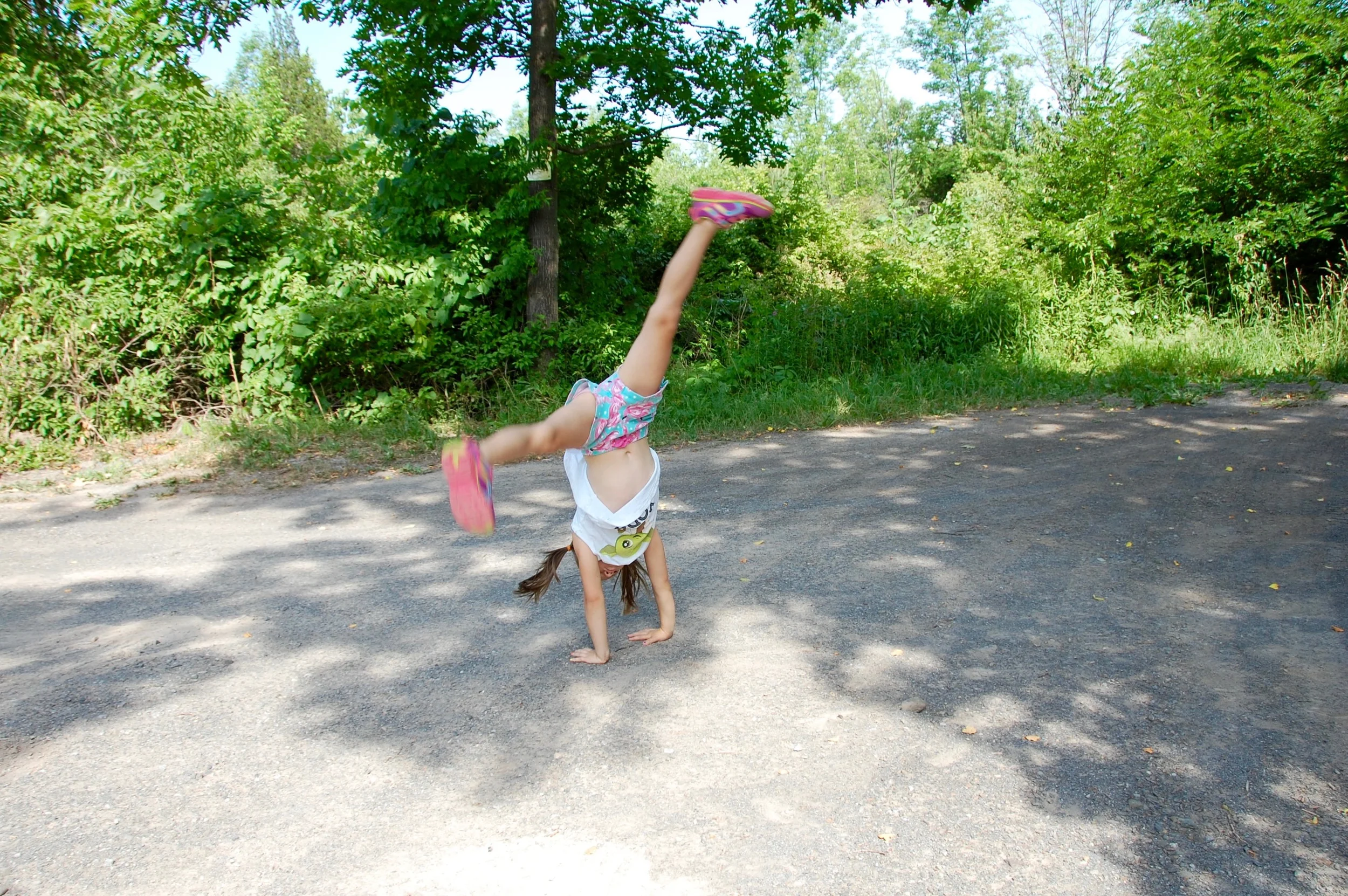 And this is Dorian who loves to do cartwheels in the Catskills. And also everywhere she goes.