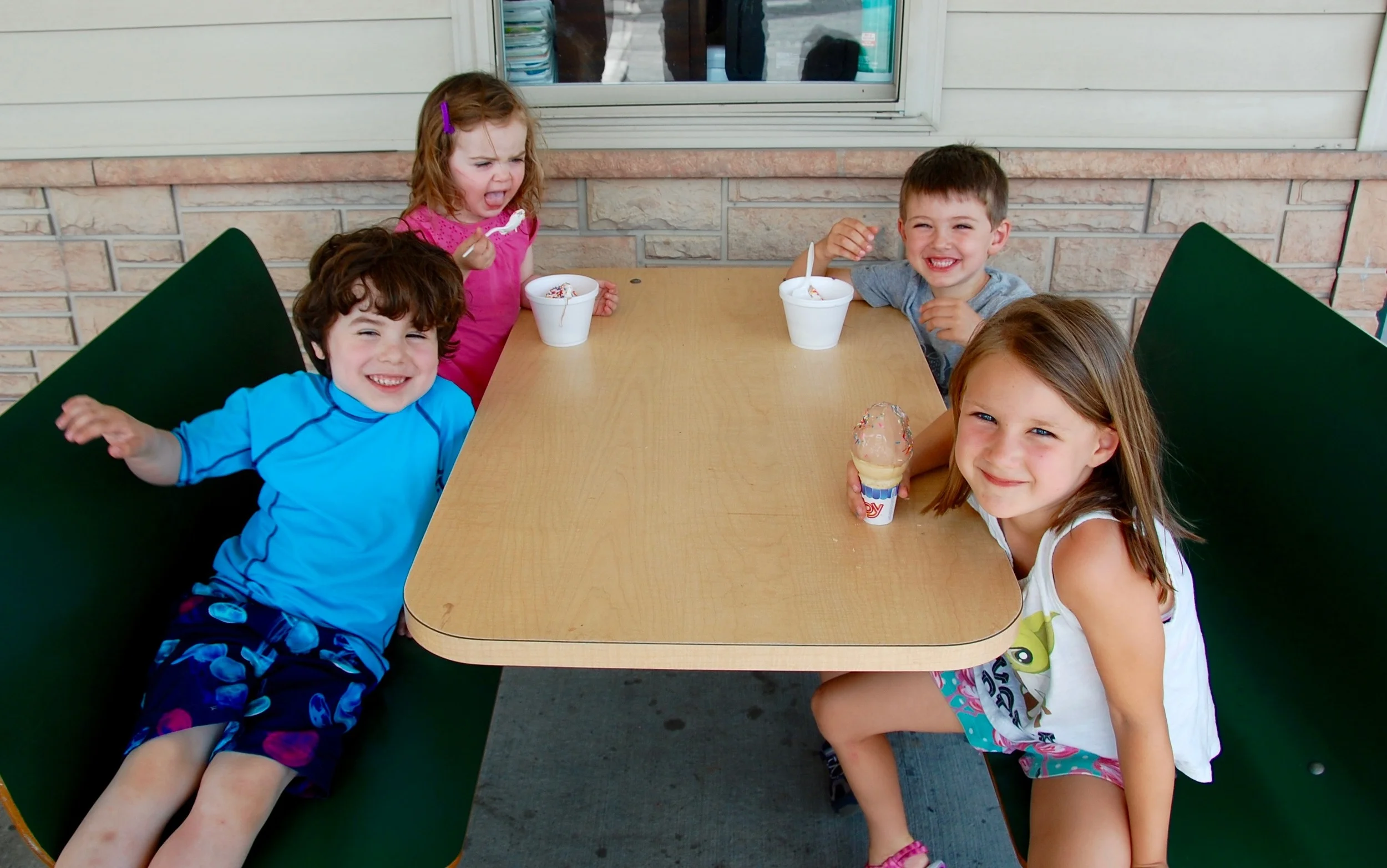 Ice Cream near the Zoom Flume. Soft Serve Ice Cream at the Milk Run in Durham, NY.