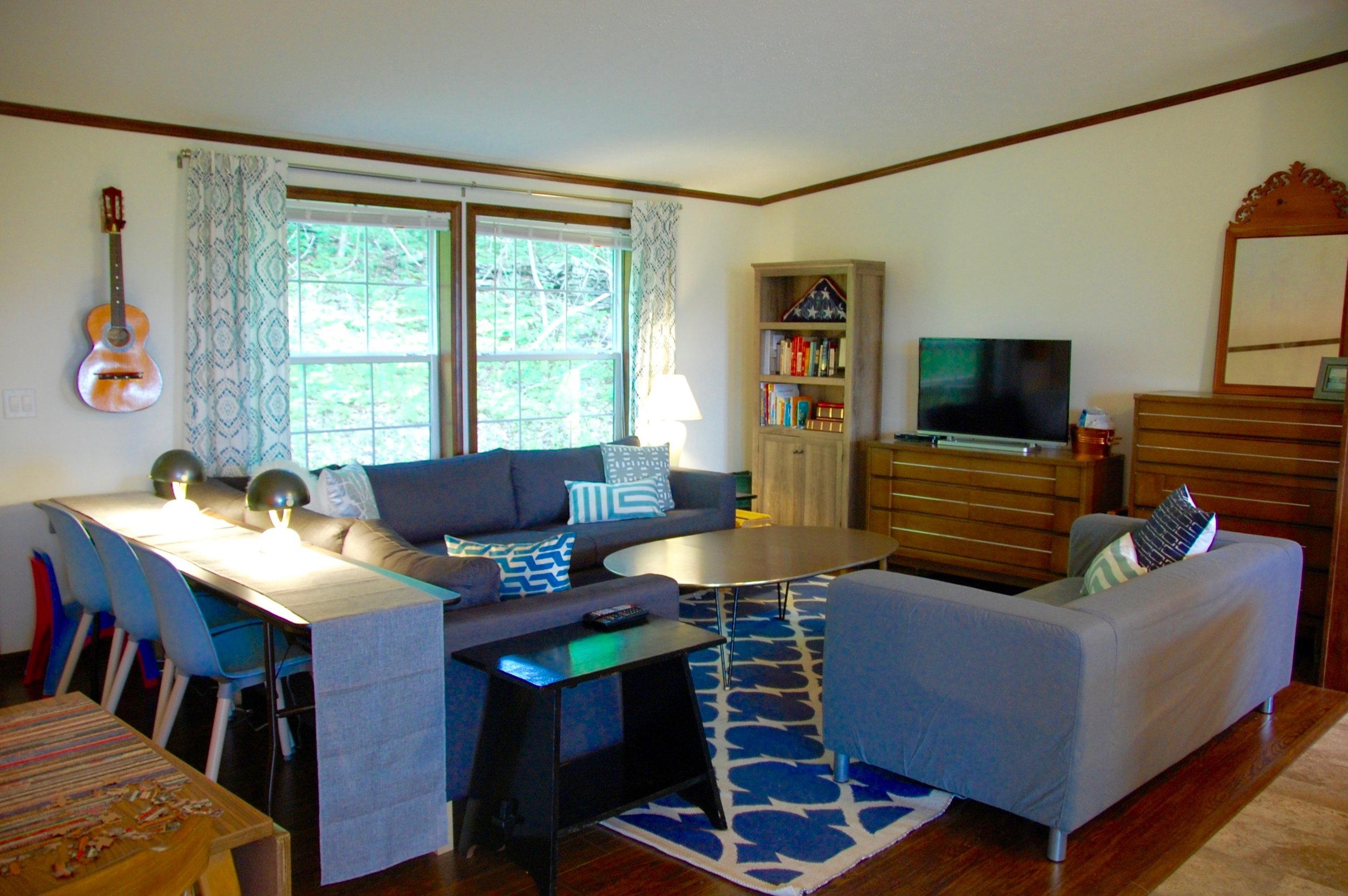 seating behind sectional couch