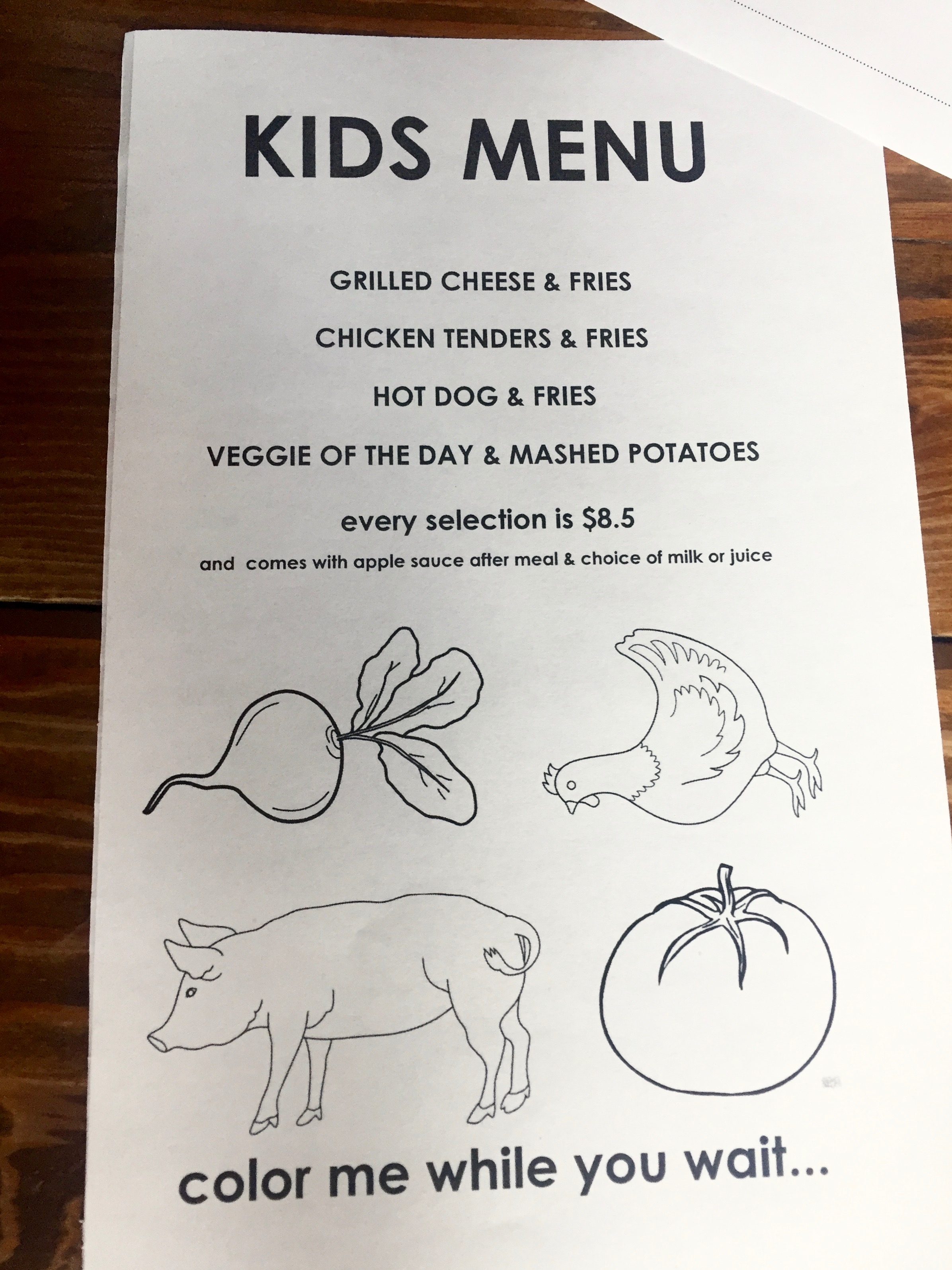 new york restaurant catskill kids menu