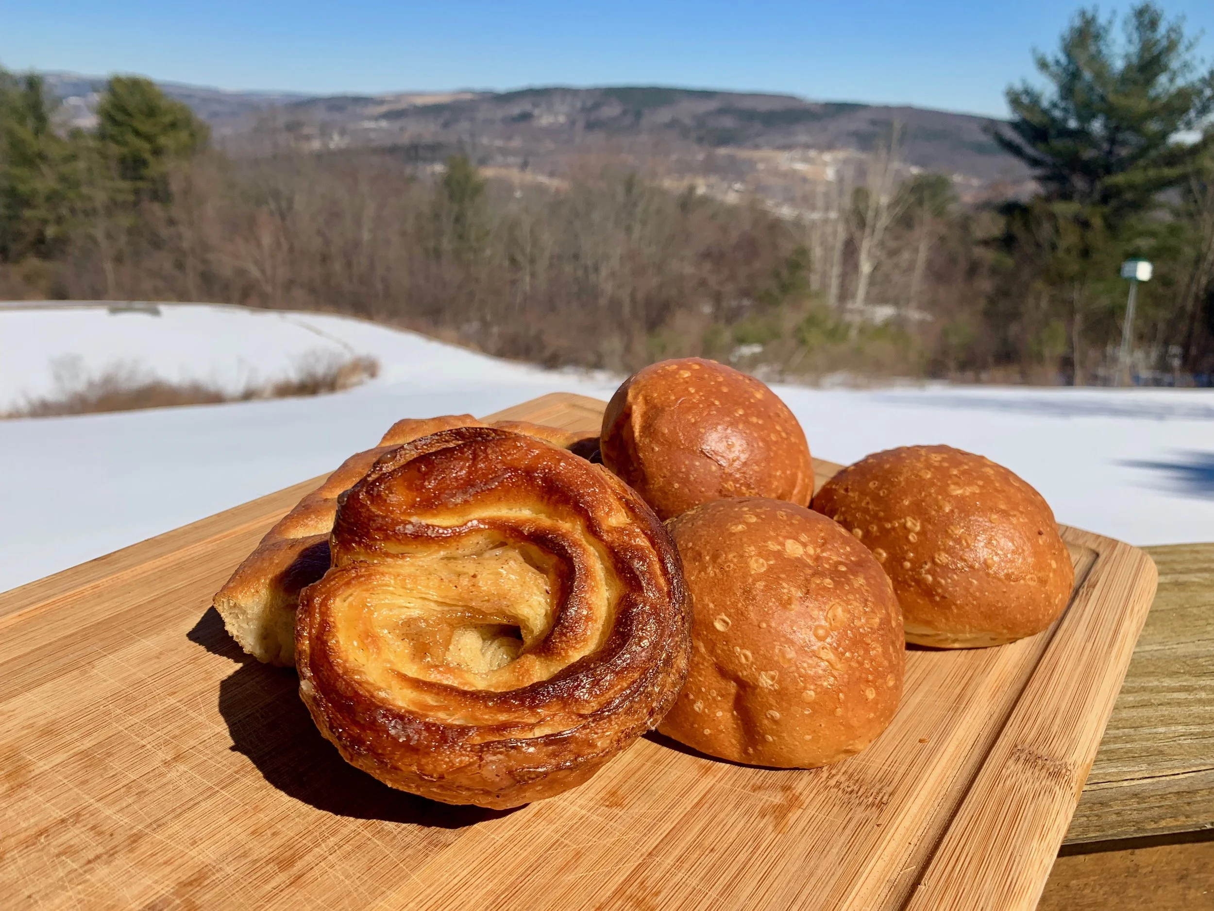 Cinnamon bun and milk buns from See and Be Kitchen, Cairo, Greene County, NY
