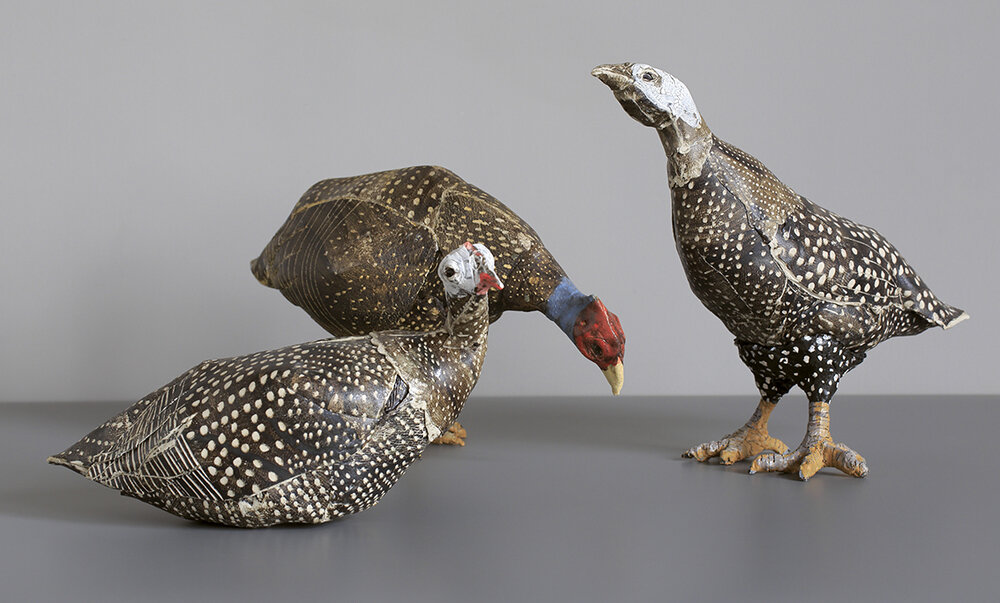 Hannah Niswonger, "Group of Guinea Fowl"