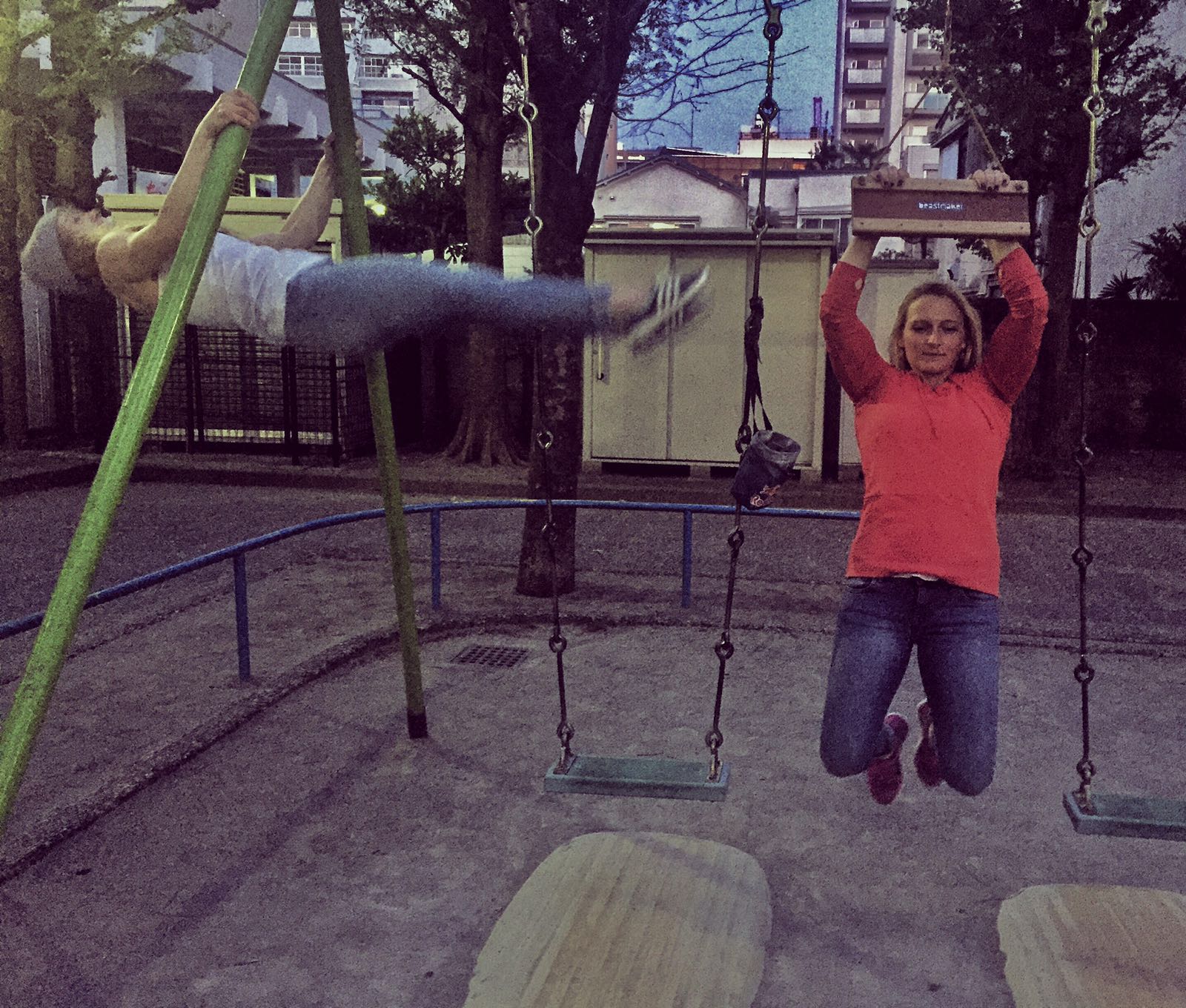 A spot of training in the park is a must