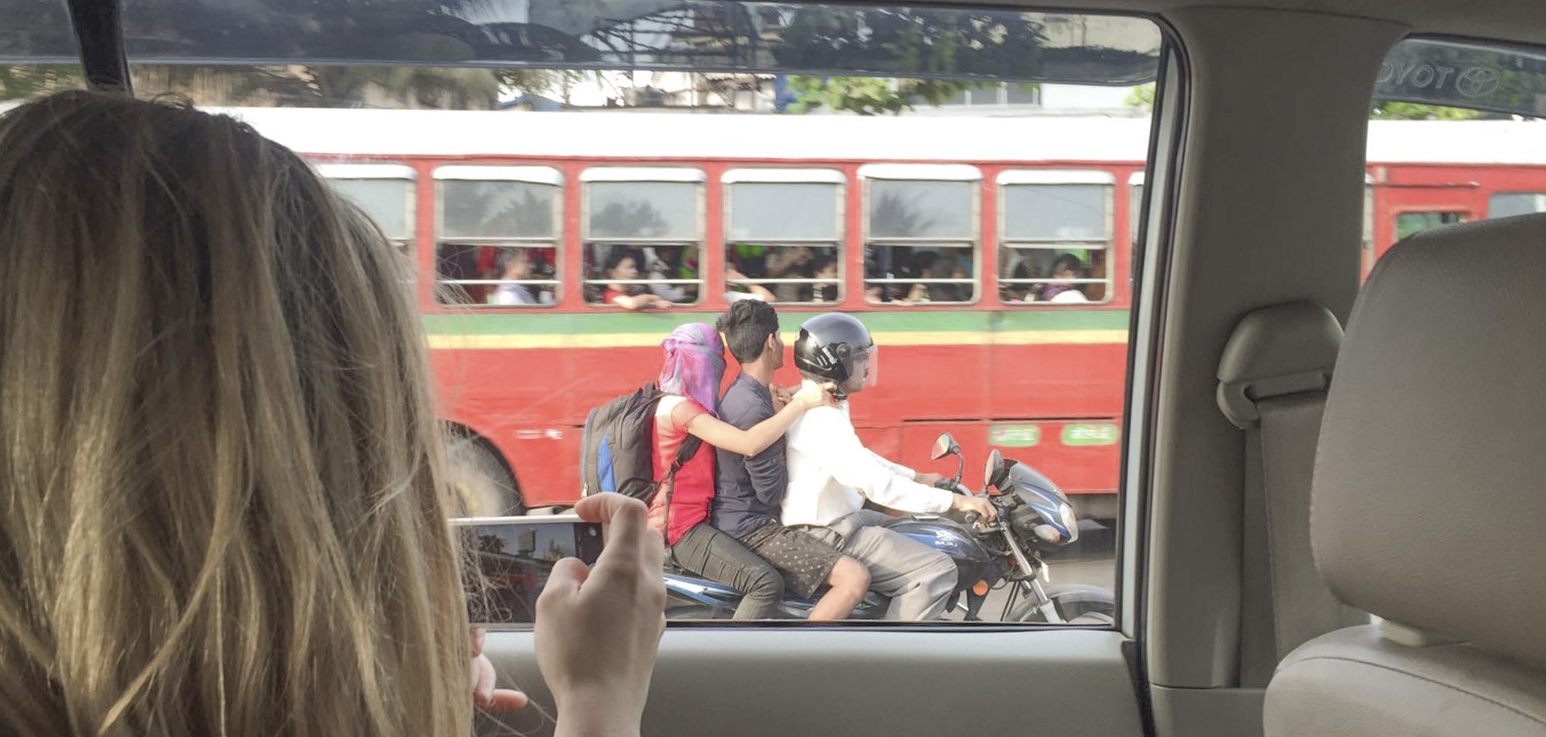 Transport options are fairly simple. 1) Bus - VERY full. 2) Motorbike with several people. 3) Cab - the safe(r) option. We opted for that one.
