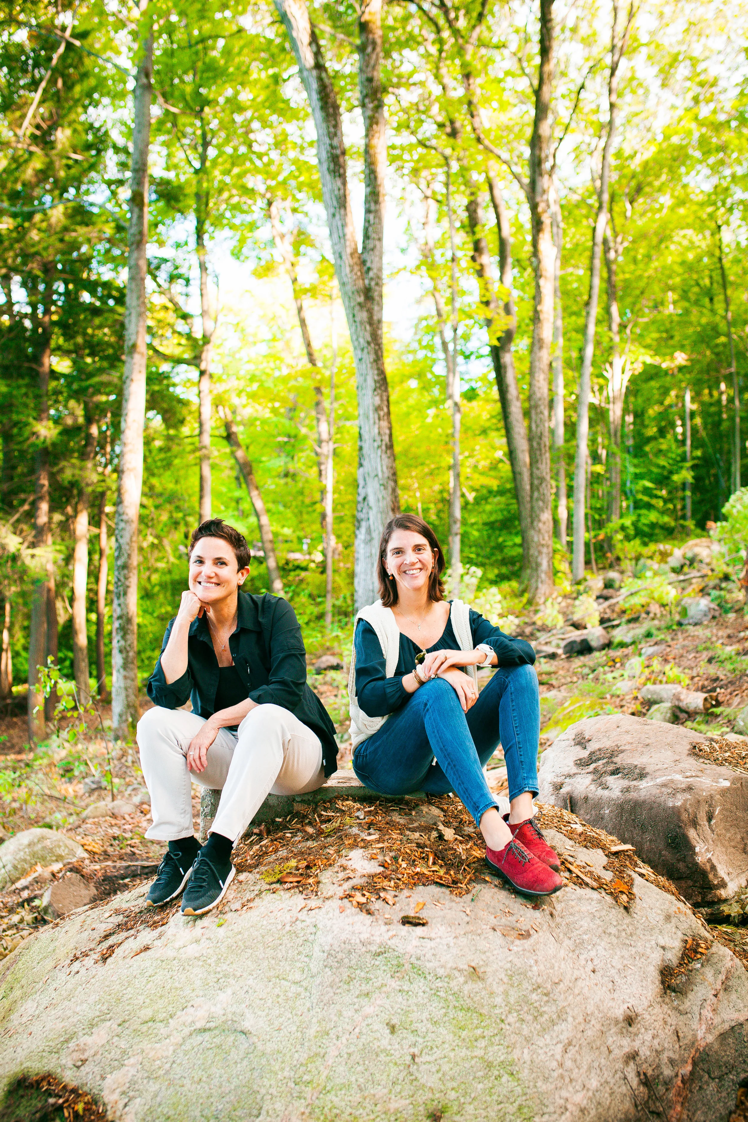 Marcela and I sitting on one of the boulders