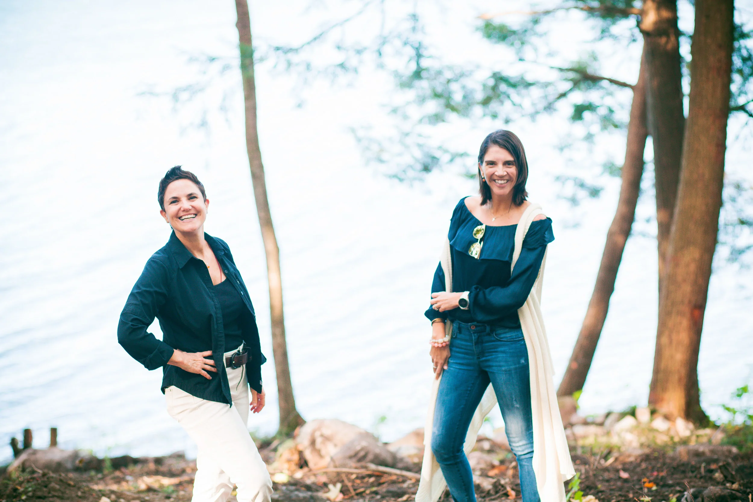 A photo with Marcela in front of the Lake