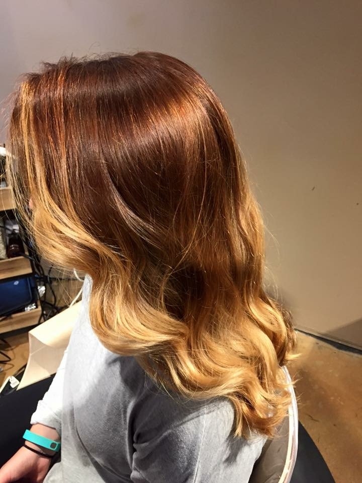 Ombre balayage hair coloring