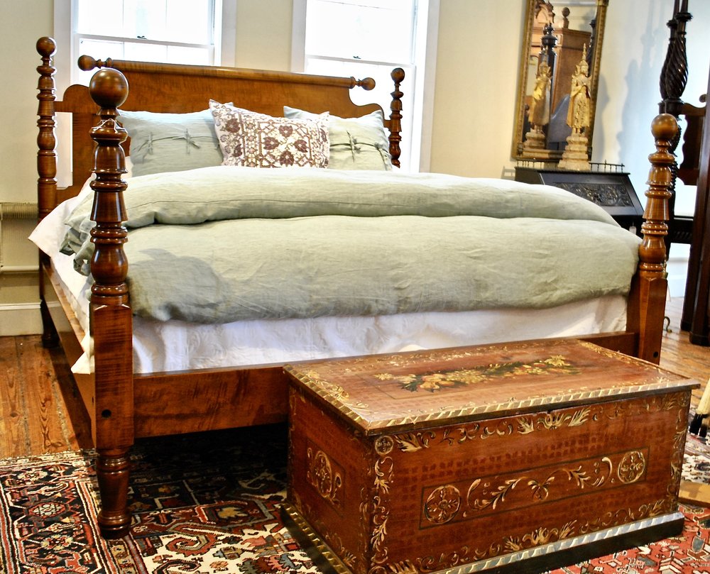 Custom Cannonball Double Bell Bed In Tiger Maple Leonards New England Custom Cannonball Double Bell Bed In, Custom Double King Bed