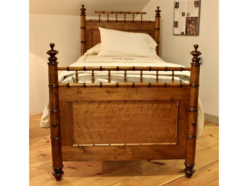 Reion Faux Bamboo Bed In Maple, Maple Wood Twin Bed