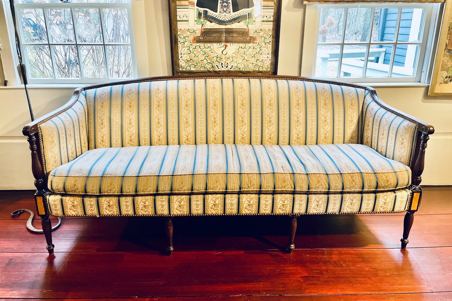 Sheraton Style Sofa Mahogany Frame