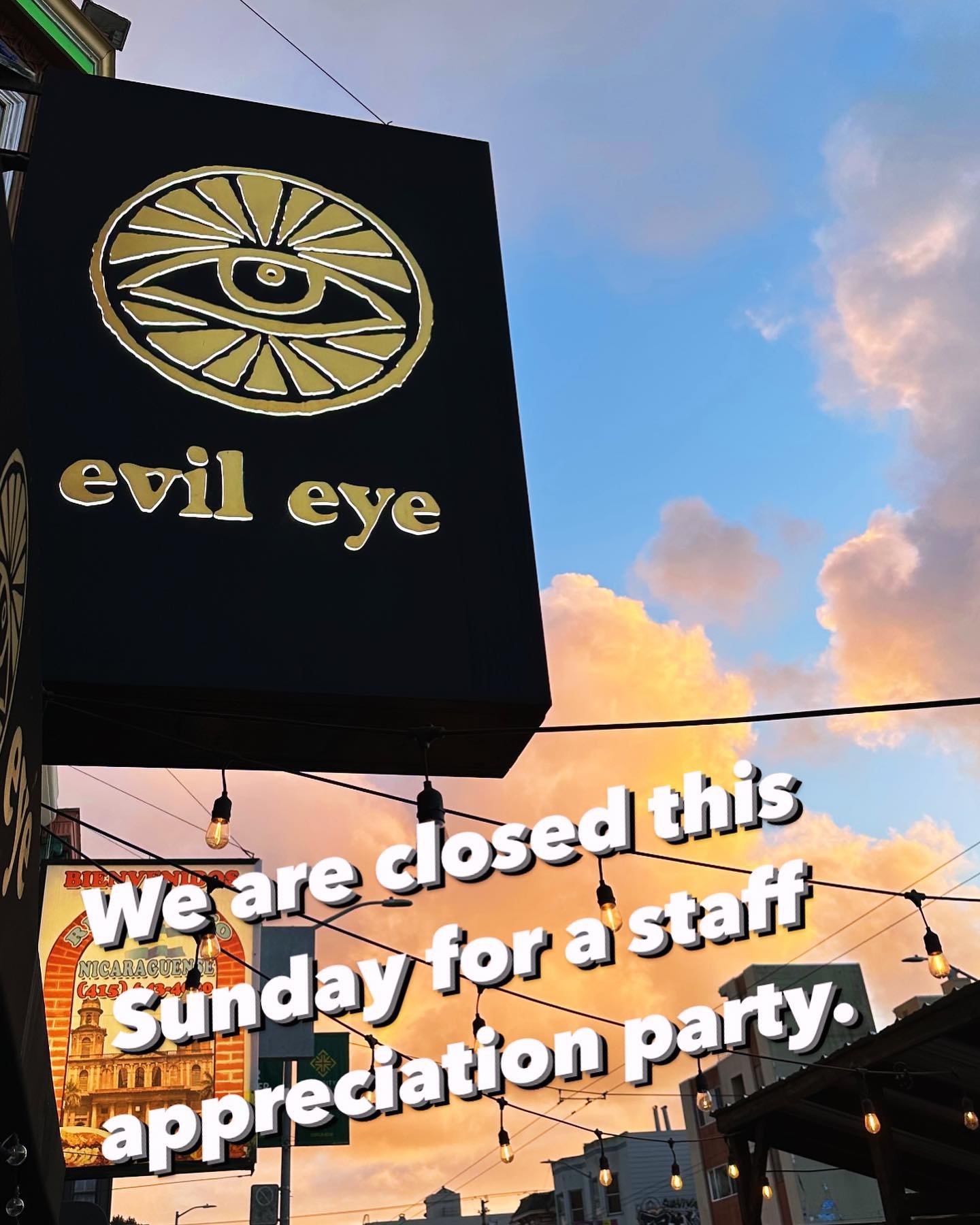We will be closed this Sunday for some much needed R&amp;R for the staff! We&rsquo;ll be back at it on Monday.