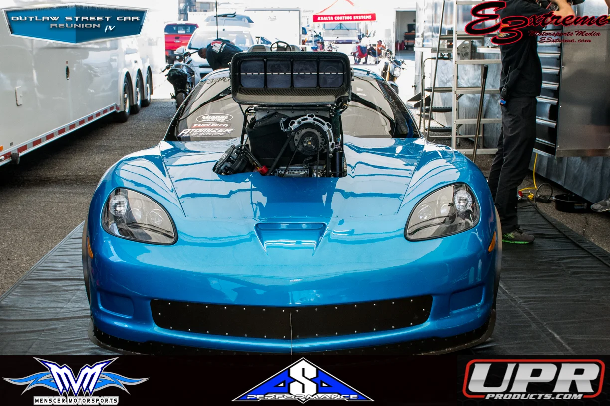 Marty Robertson in the old Bad9er car at Outlaw Street Car Reunion