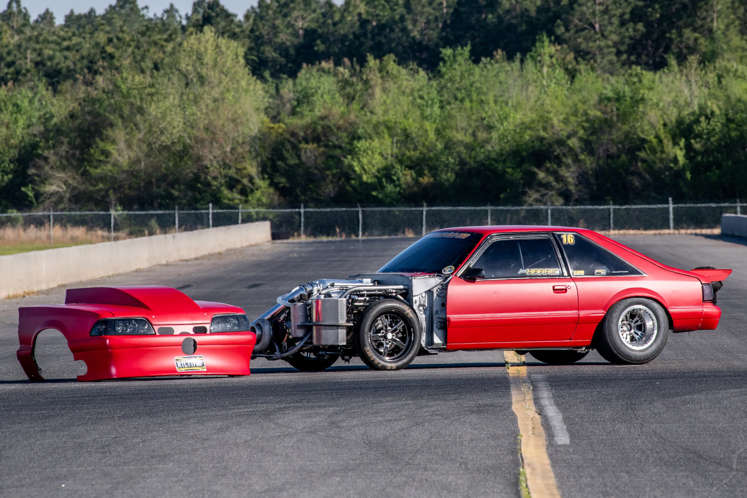 Justin Harris' Foxbody. A tribute to dedication through adversity.