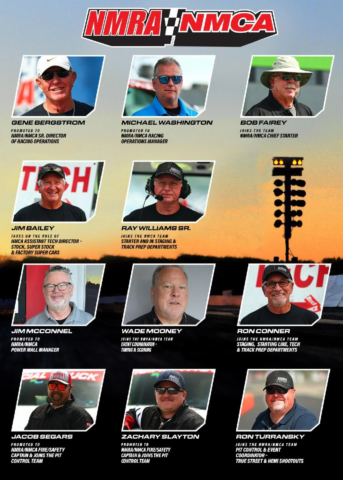 NMRA/NMCA EVENT TEAM PROMOTIONS AND ADDITIONS