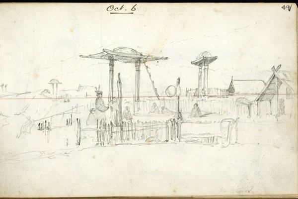 Walter Mantell, Sketch Waiateruati Pā, 1848