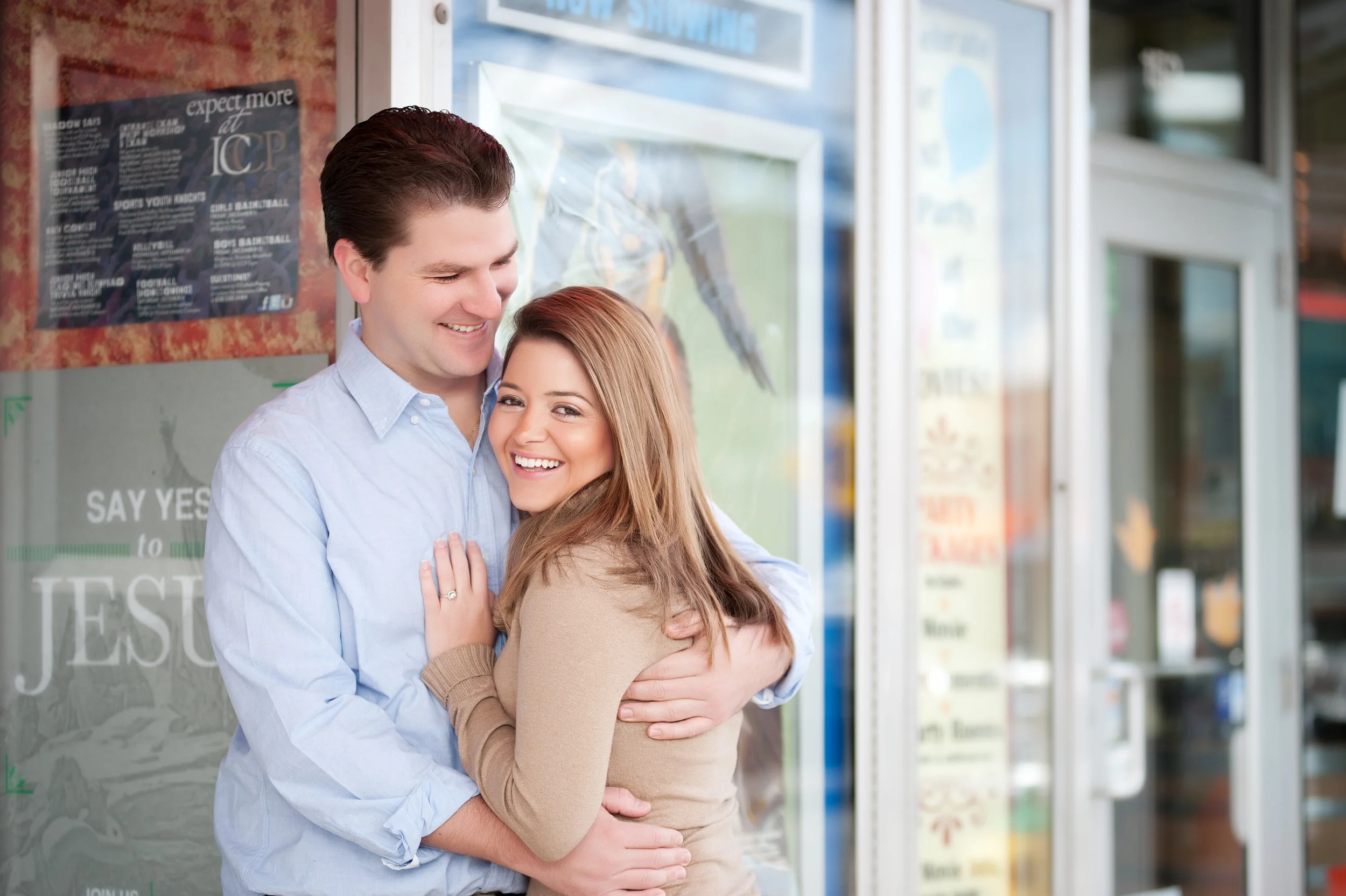 Downtown Elmhurst Engagement: Courtney + Andrew