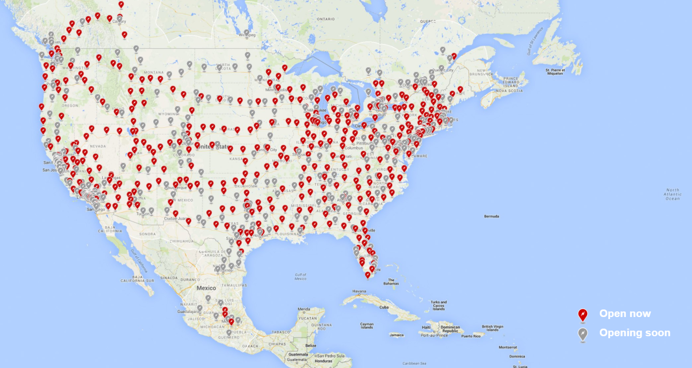 Tesla's Incredible Network of Public Supercharging Stations