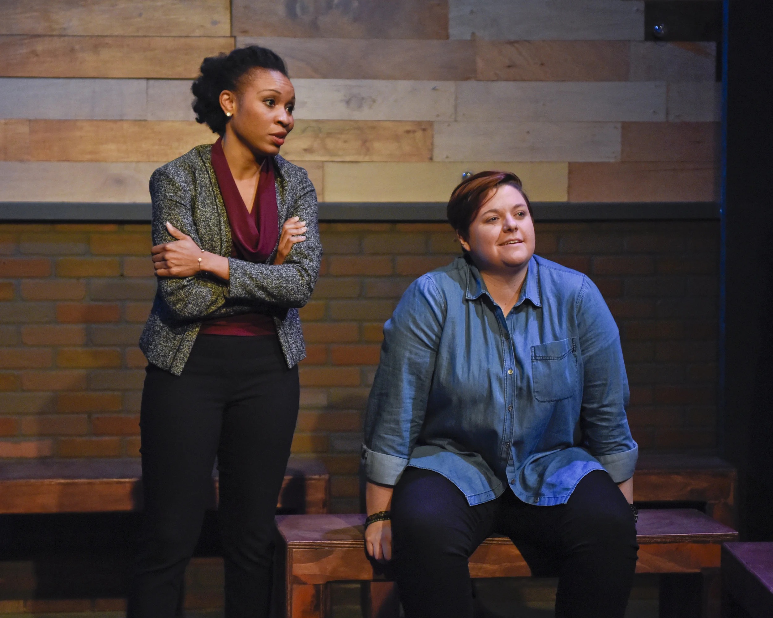 Erica in BRIGHT HALF LIFE at WaterTower Theatre Directed by Garret Storms. Photo by Karen Almond.