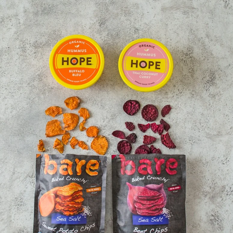 Social media content for Bare Snacks x HOPE Foods collaboration