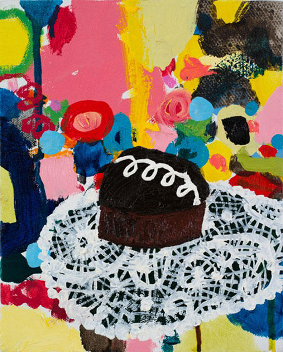  Tracy Miller,&nbsp; Hostess , 2011,&nbsp;oil on canvas,&nbsp;10 x 8 in,&nbsp;Courtesy of the artist and Feature, Inc. 