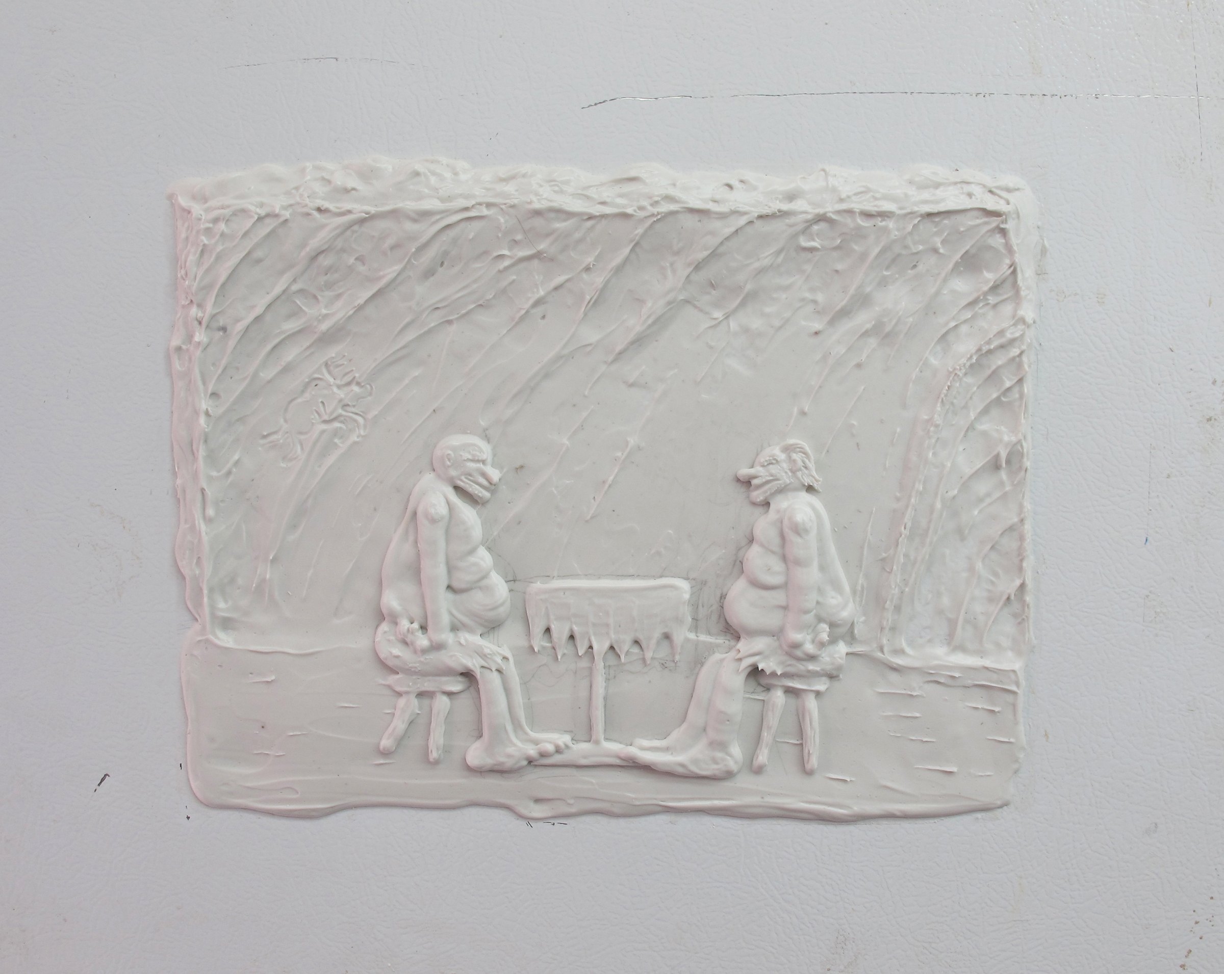  Michael Assiff,&nbsp; Fridge  (detail), 2015, plastic on refrigerator, 60 x 28 x 28 in 