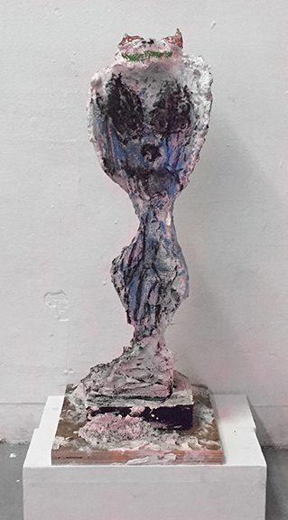  Bill Saylor,&nbsp; Cobra , 2015,&nbsp;wood, plaster, charcoal and crayon,&nbsp;20 x 7.5 x 7.5 in 