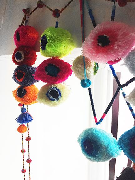  Michelle Tarantelli,&nbsp; Untitled , 2015,&nbsp;yarn and beads,&nbsp;dimensions variable 