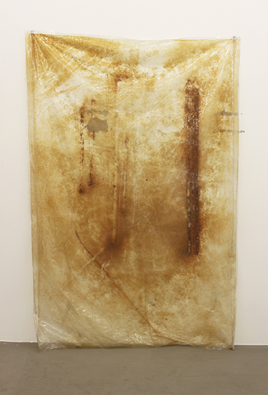  Olga Balema,&nbsp; Untitled , 2014, PVC plastic, rust, 76.4 x 50.75 in 