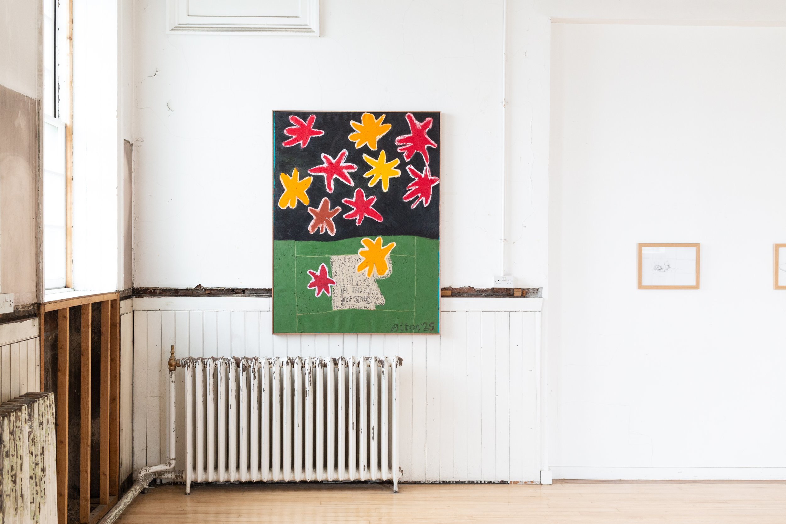  Aitor González,  Box of Stars , 2025, Oil stick on canvas (framed), 160 x 120 x 3cm 