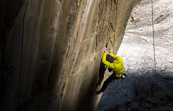 Ethan Pringle, working "Everything is Karate" 14c/d in Bishop California.