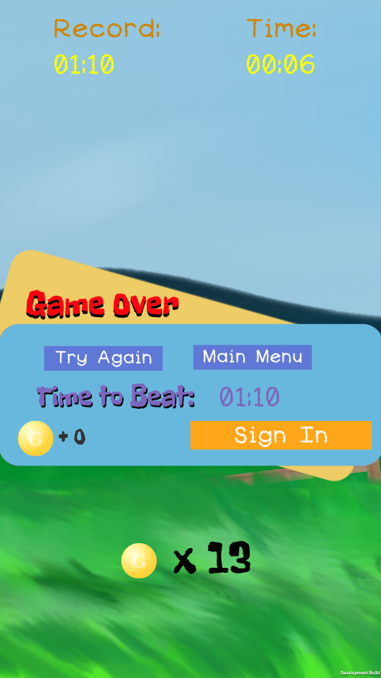 The new Game Over Screen