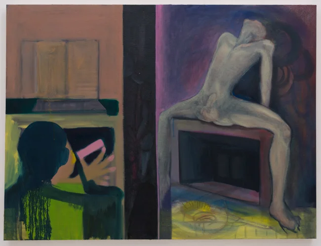 30 x 40 inches, oil and fiber on panel, 2015