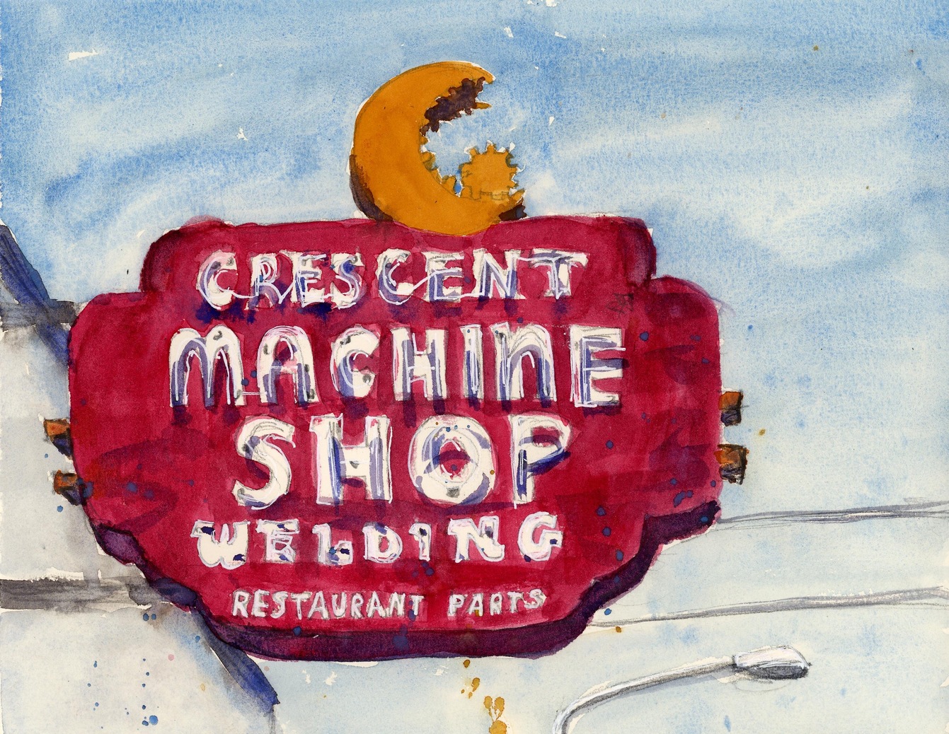 Crescent Machine Shop Sign