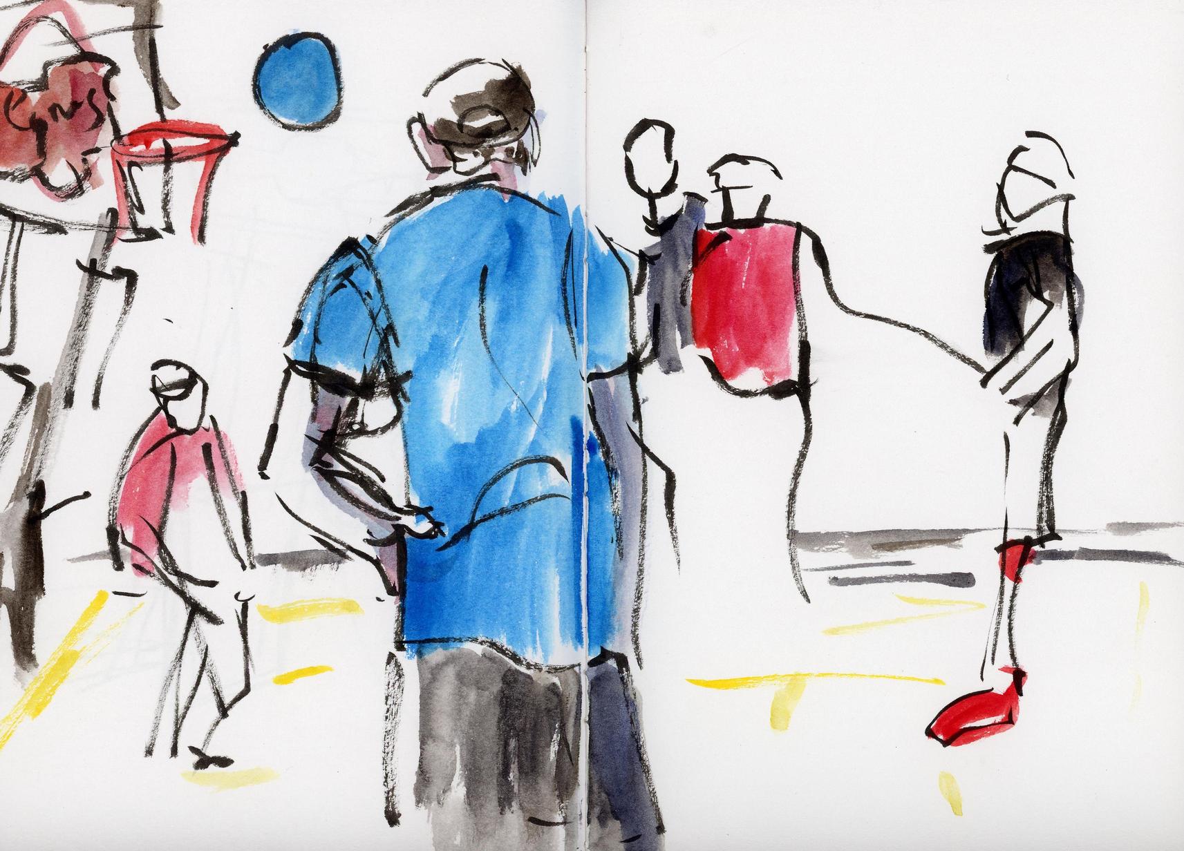 Red and Blue Hoopfest Sketch