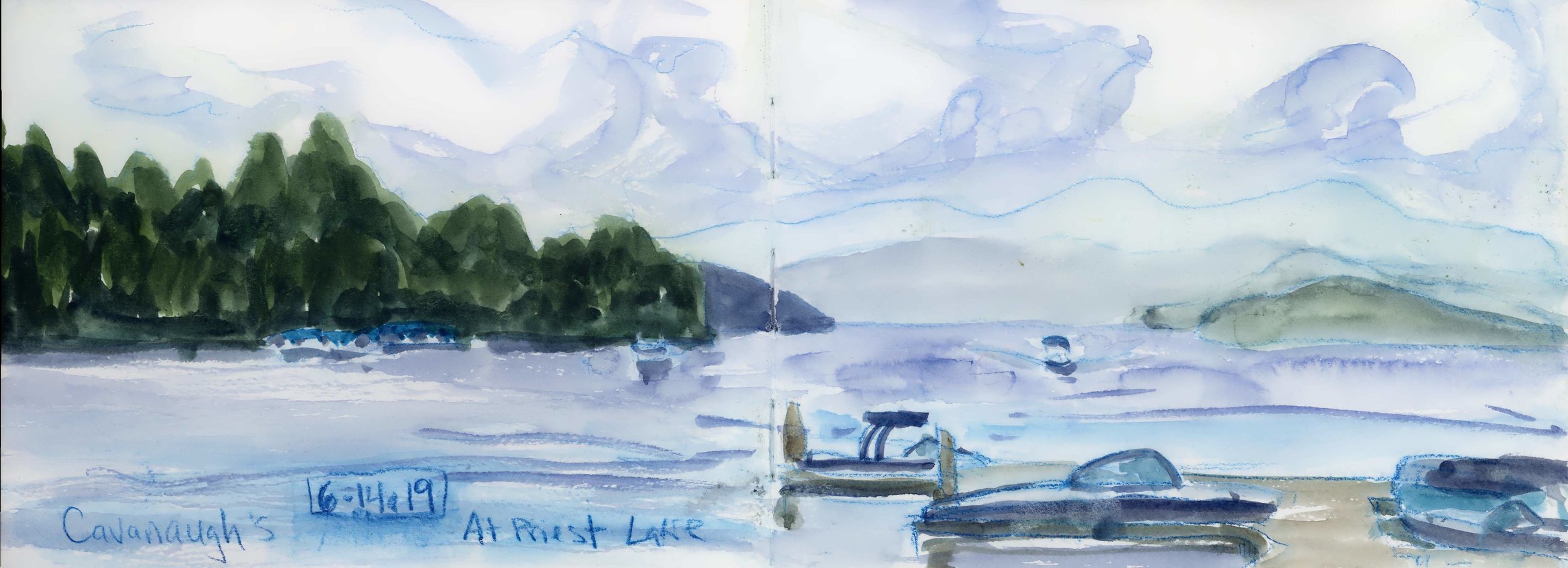 This was painting while waiting for our food at Cavanaugh’s restaurant.