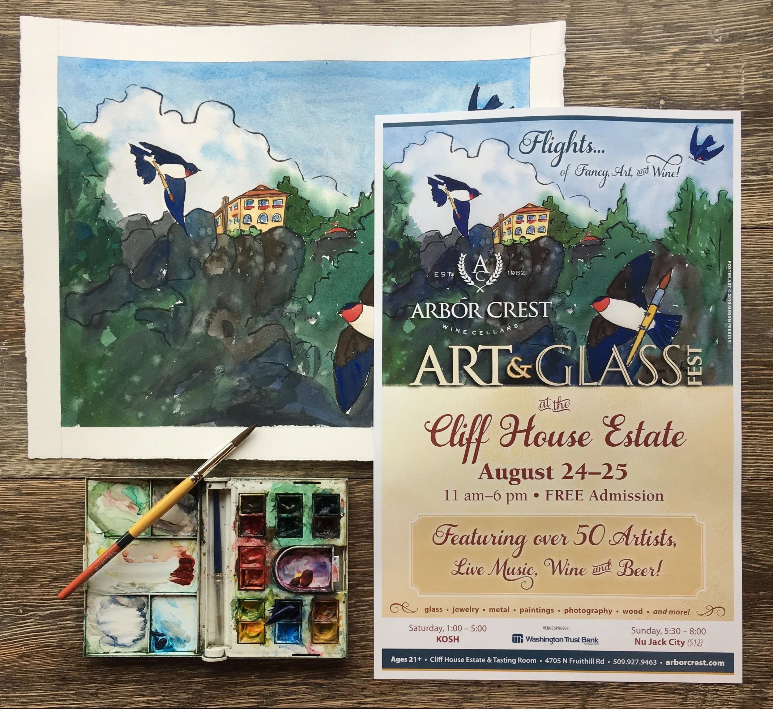 Arborcrest Art & Glass is another organization that reached out to me! I’m going to actually be at this show with all my paintings and prints AND my new calendar this Saturday and Sunday. I hope you guys will be able to come by and say hi!