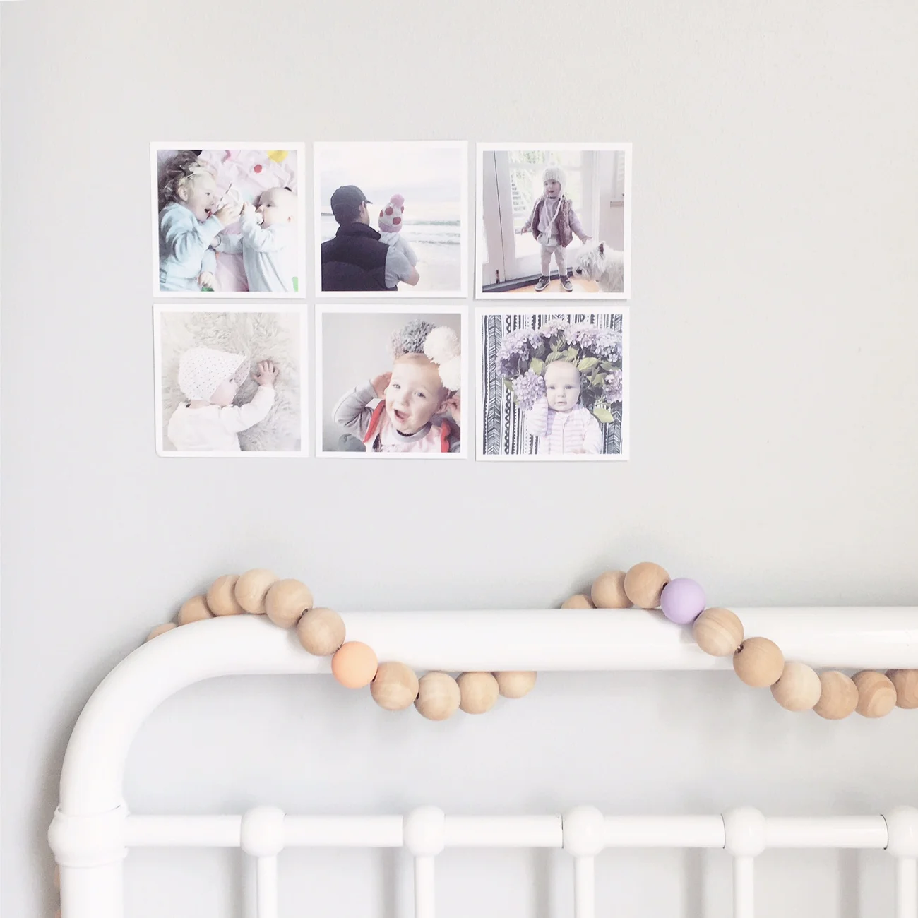 Photo Prints by Pocket Prints App. Wooden Clay Bead Garland by Projekt Frankie.