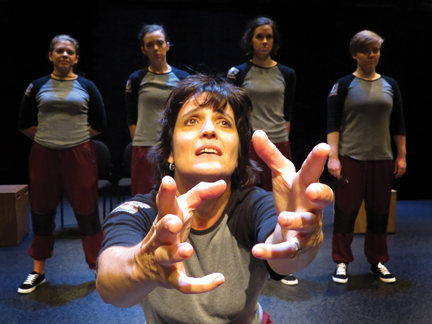 Left to right: Sarah Curnoles, Jenna Rossman, Lisa Hodsoll, Sabrina Thornton, Logan Davidson. Photo credit: Amanda Smit-Peters