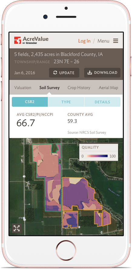 AcreValue: Mobile: Soil Quality