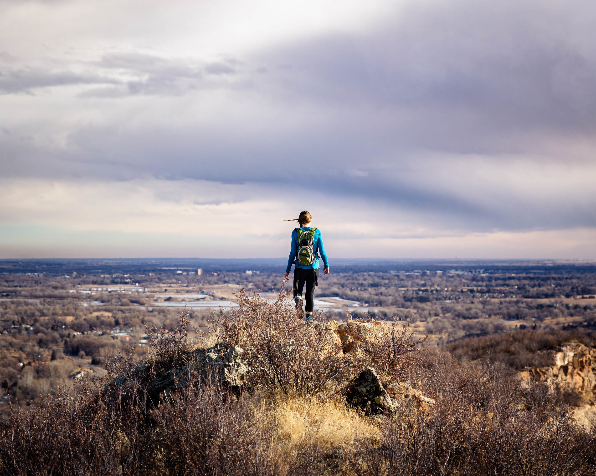 Sandra on the Bellvue Dome towards Fort Collins, Colorado