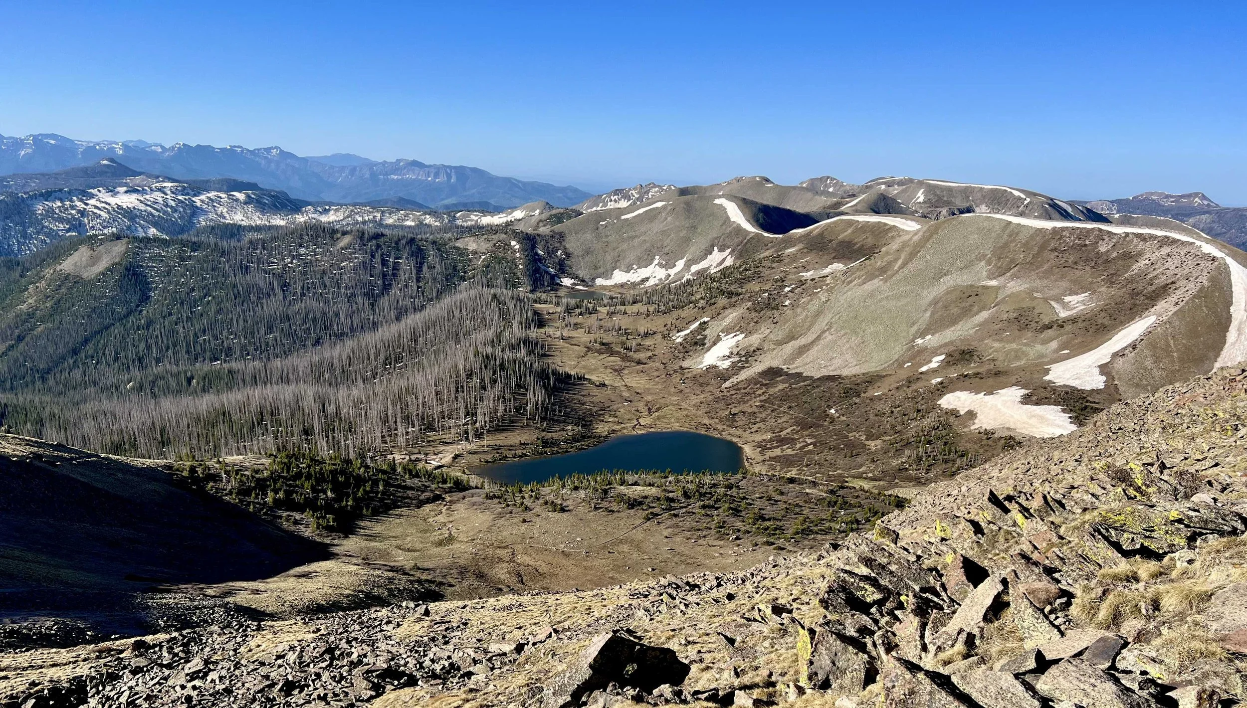  looking back at where we camped yesterday- just to the left of the lake 