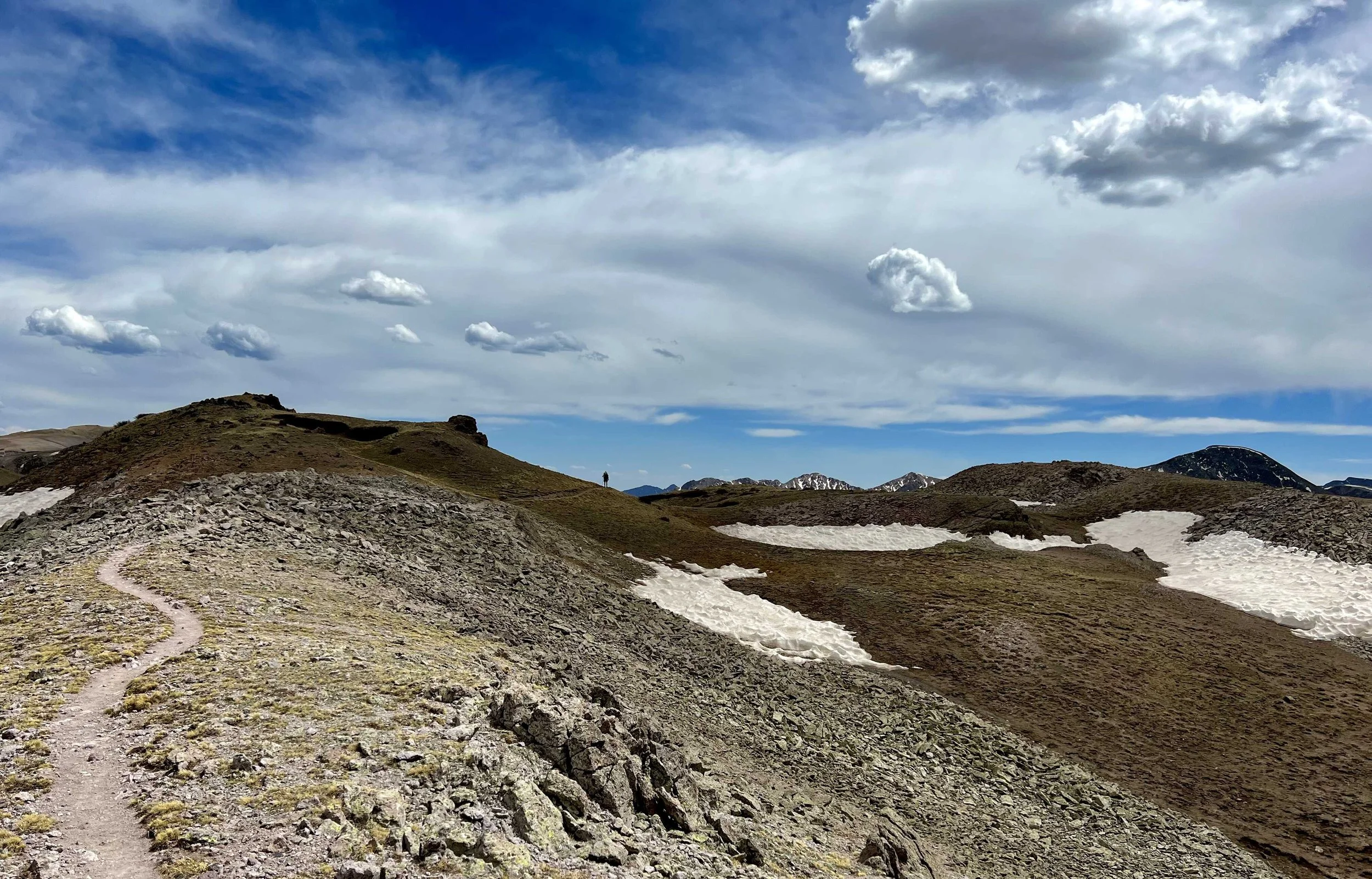  that’s Nick up there, you can see his silhouette just to the right of the mountain 