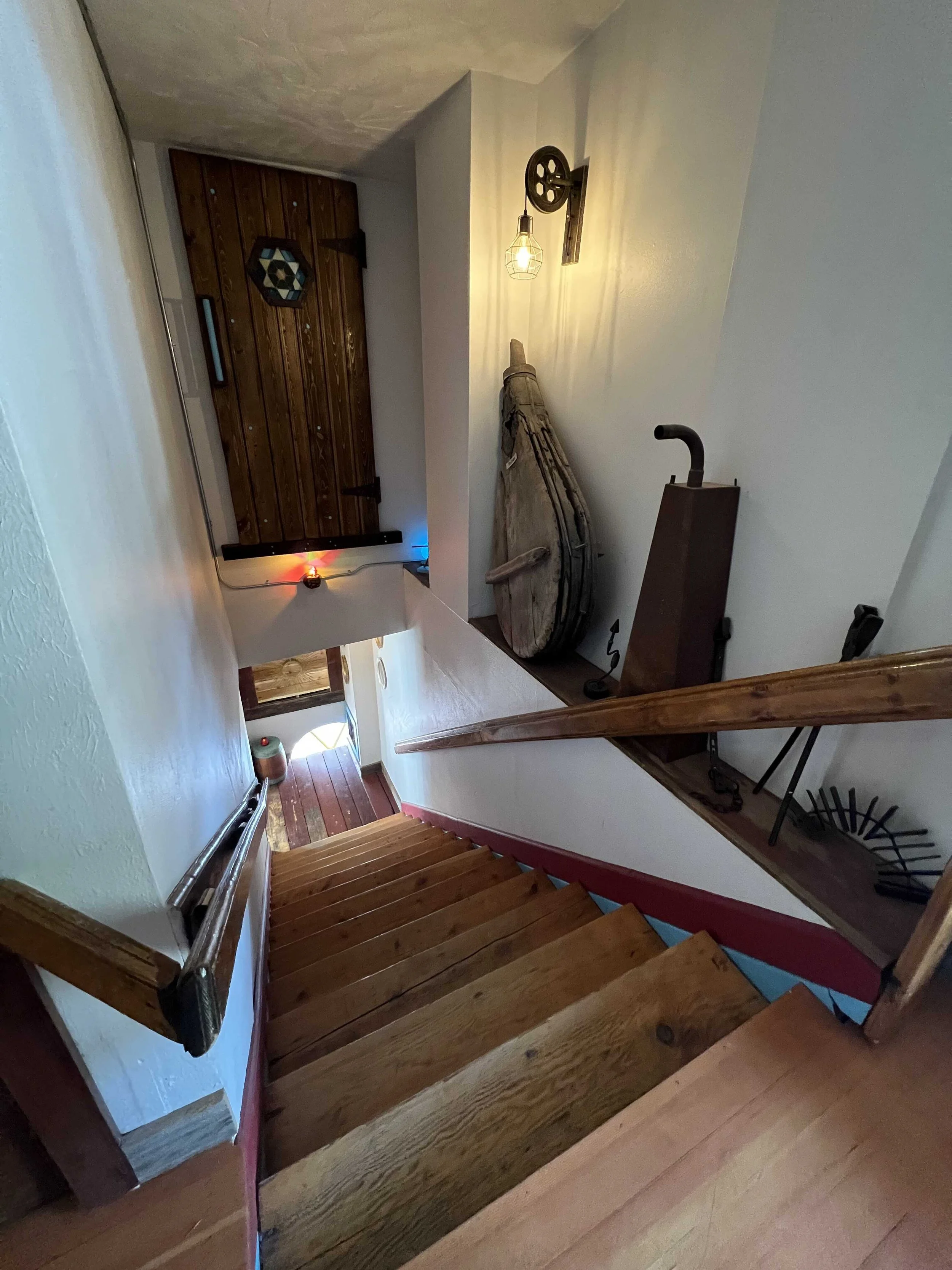  the slightly off-level stairs from the third floor 