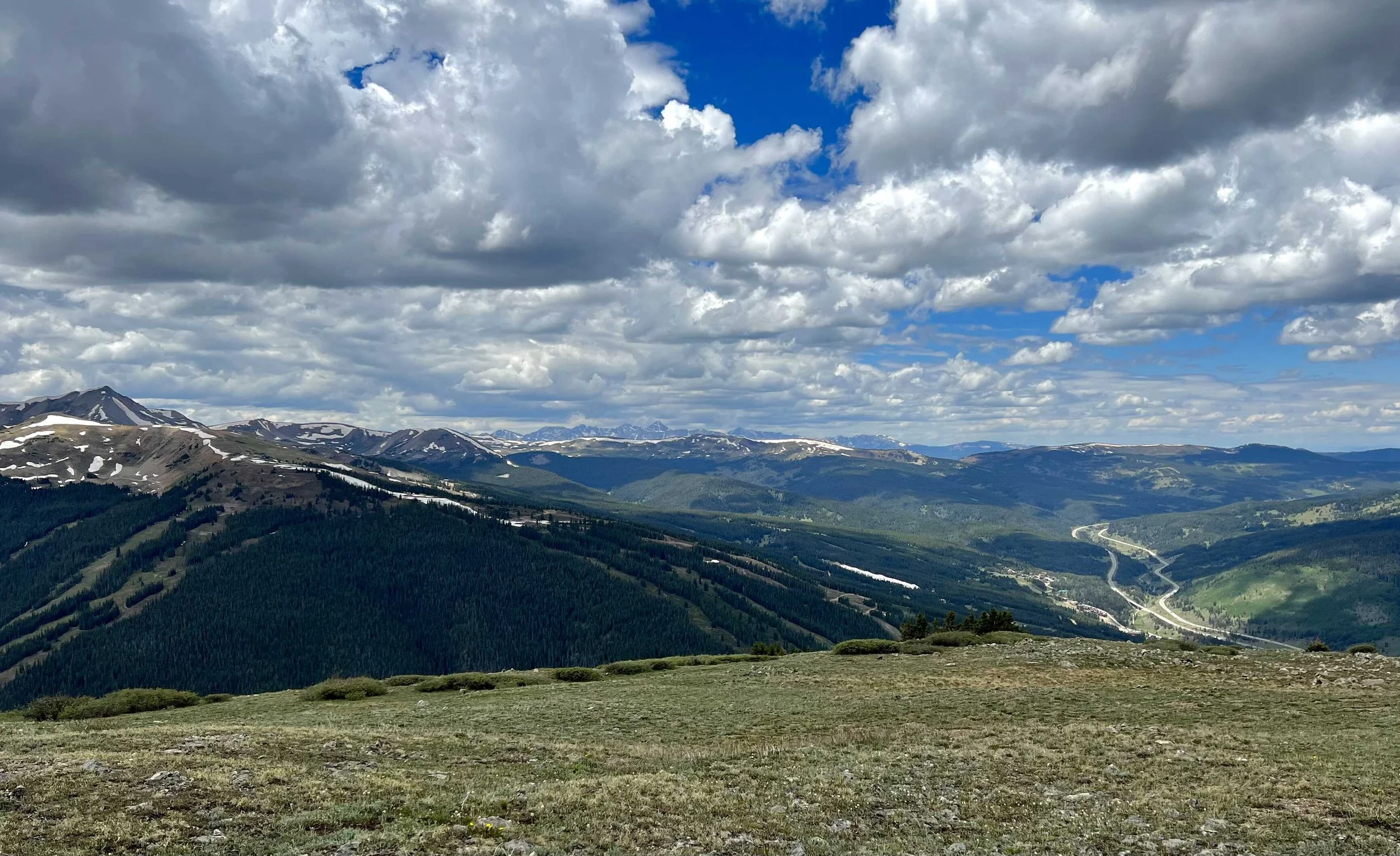  looking down at the highway and at Copper Mountain 
