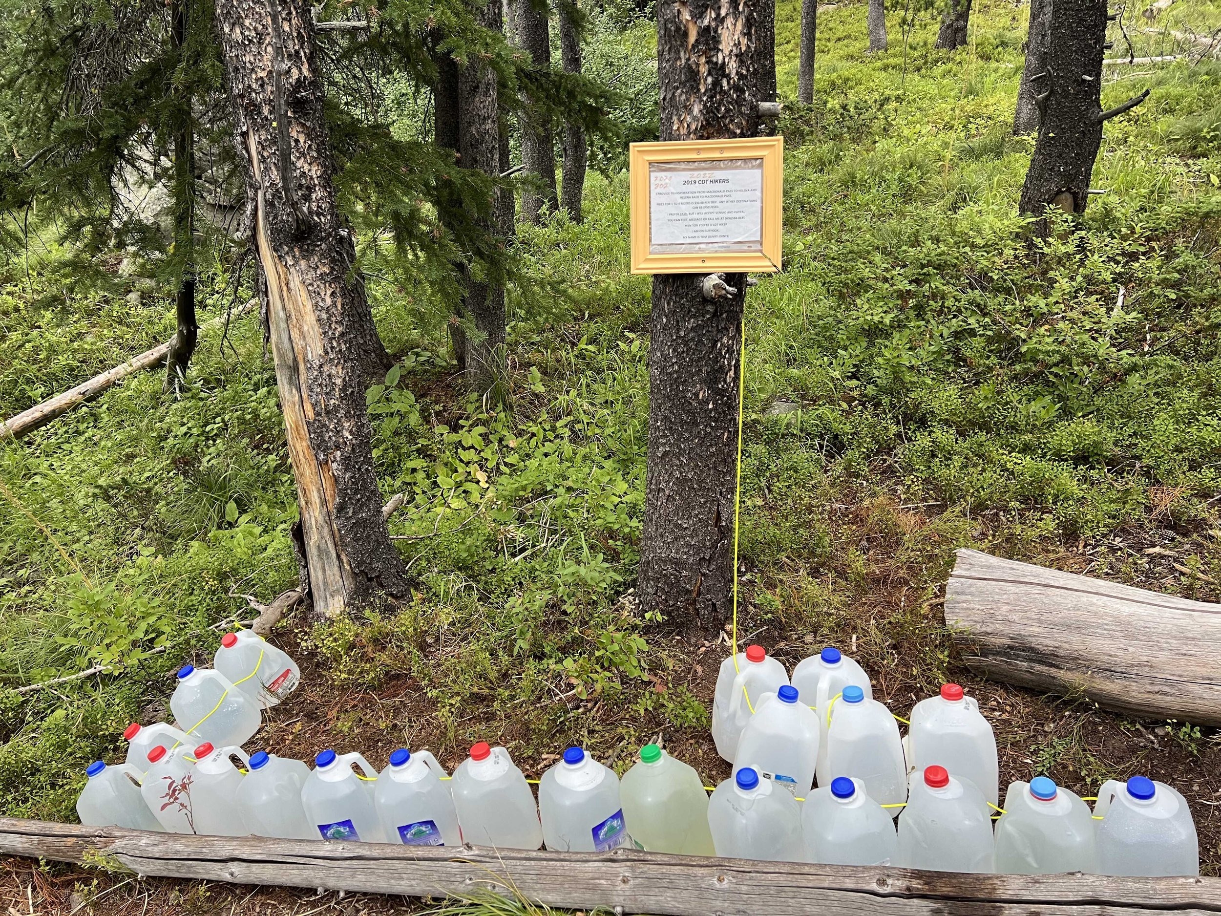  trail magic in the form of a well-placed water cache, courtesy of Junky Joints 