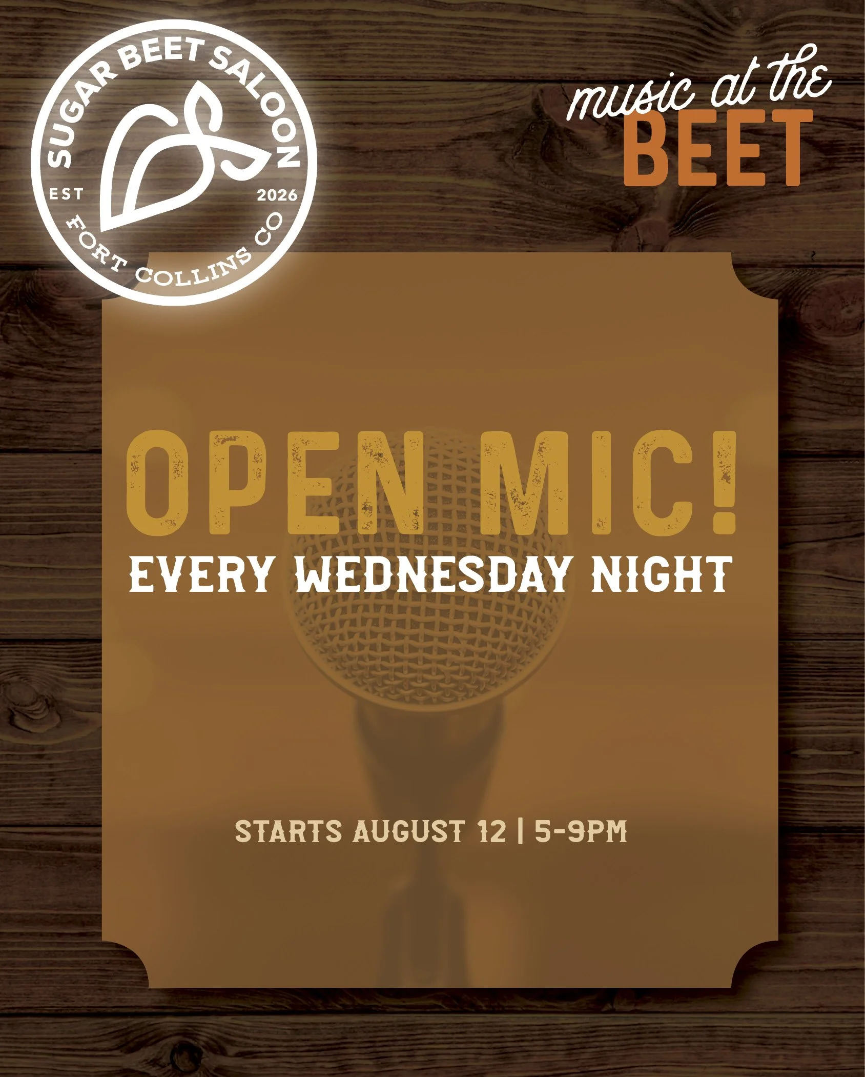 Open Mic Night! Every Wednesday! 
