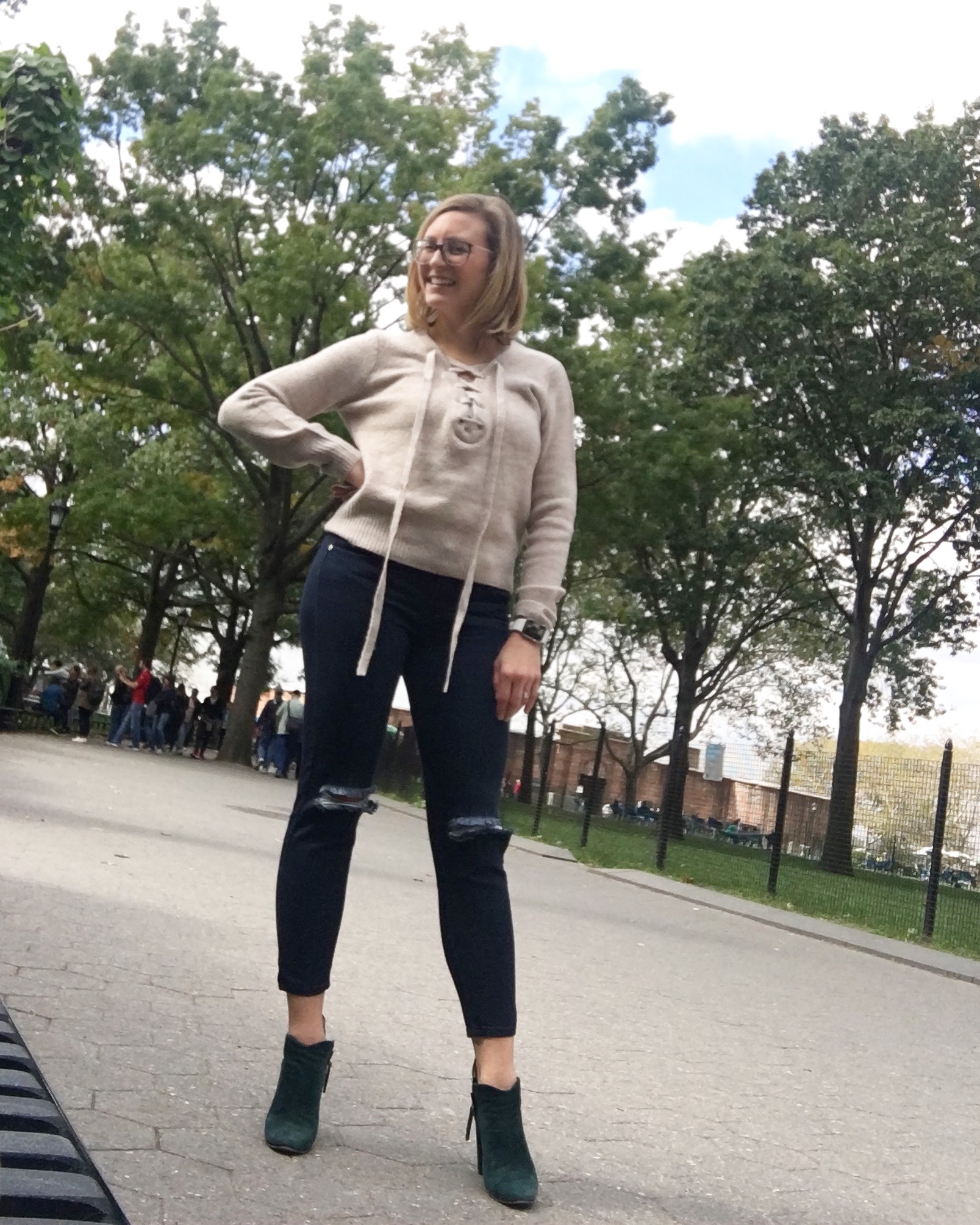 Lace-up sweater by Bardot