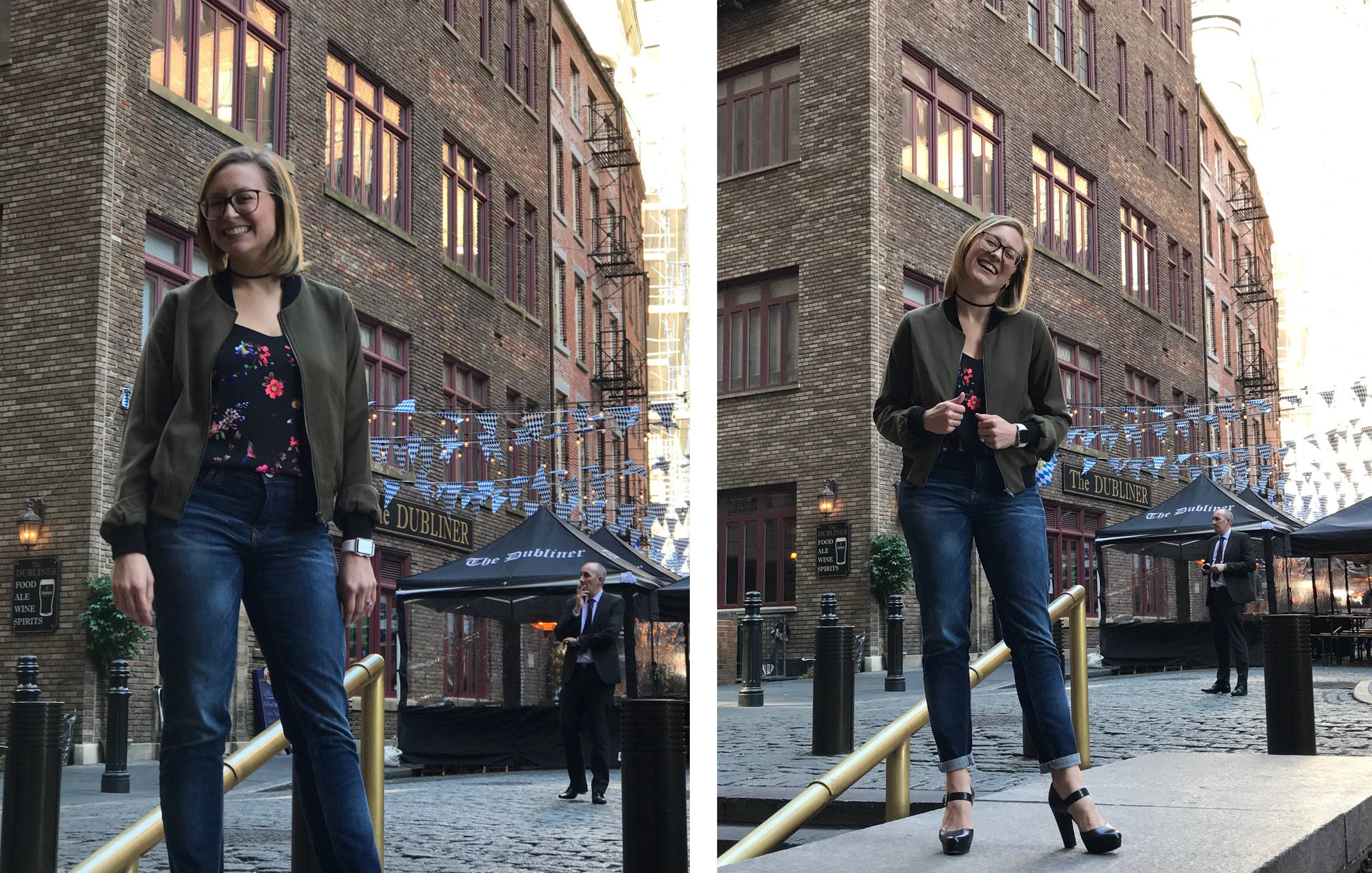 That's me laughing at the idea of attempting to walk on cobblestones in these shoes.